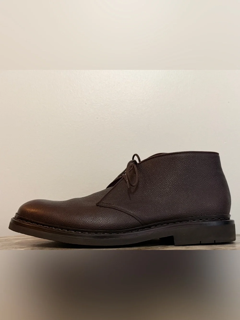 Heschung Genet Chukka Boots Brown Grained Leather UK 11 / 12.5 US Desert Ankle
